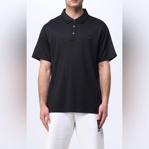 Michael Kors black short sleeve polo shirt Size M 100% Cotton